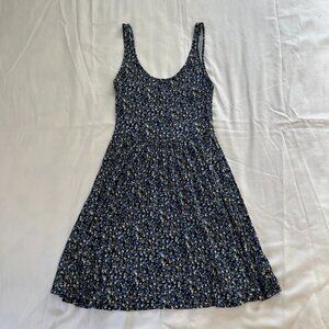 America Eagle Black White Floral Print Tank Top Dress | Size S